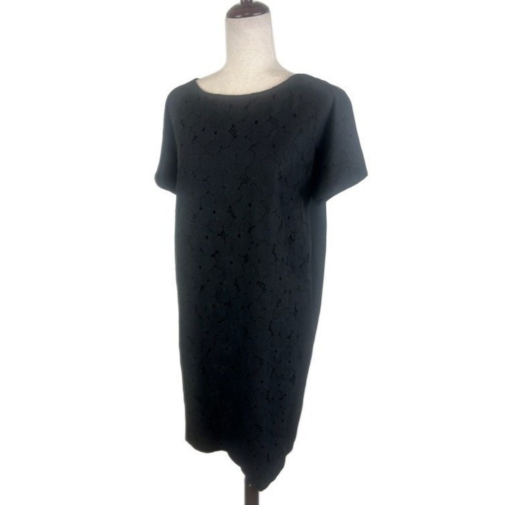 Lafayette 148 New York Black‎ Lace Dress Sleeveless Career Cocktail Party S